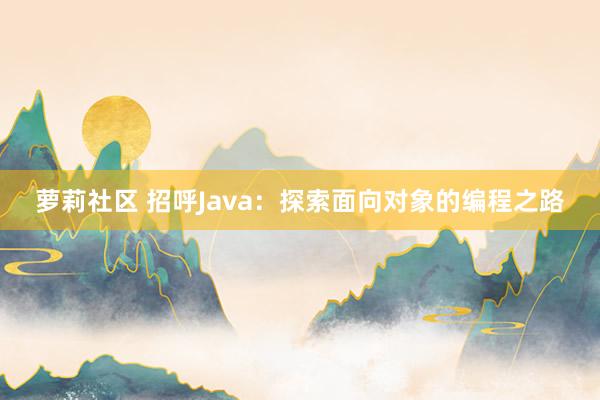 萝莉社区 招呼Java：探索面向对象的编程之路