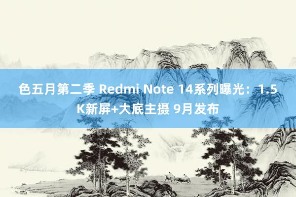 色五月第二季 Redmi Note 14系列曝光：1.5K新屏+大底主摄 9月发布