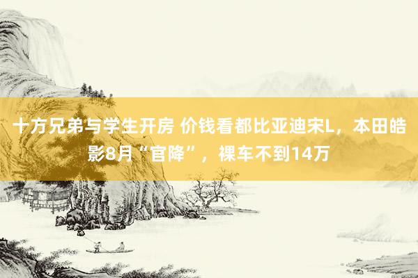 十方兄弟与学生开房 价钱看都比亚迪宋L，本田皓影8月“官降”，裸车不到14万