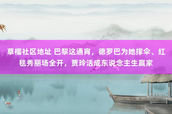 草榴社区地址 巴黎这通宵，德罗巴为她撑伞、红毯秀丽场全开，贾玲活成东说念主生赢家