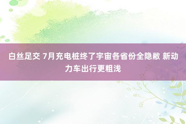 白丝足交 7月充电桩终了宇宙各省份全隐敝 新动力车出行更粗浅