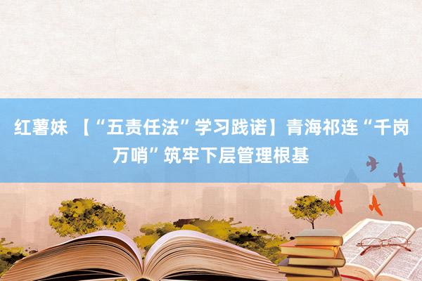 红薯妹 【“五责任法”学习践诺】青海祁连“千岗万哨”筑牢下层管理根基