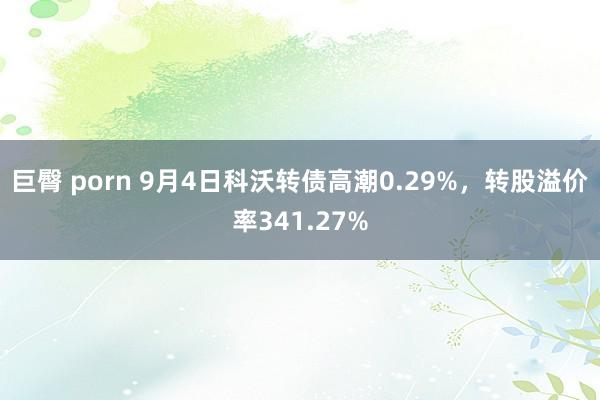 巨臀 porn 9月4日科沃转债高潮0.29%，转股溢价率341.27%