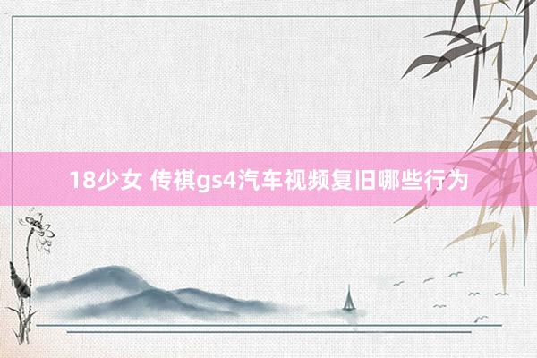 18少女 传祺gs4汽车视频复旧哪些行为